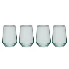 MICA - Set 4 Vasos Cortos Vidrio 410 ml Turquesa Joy Color Play