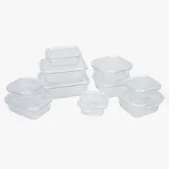 MICA - Set 10 Contenedores Herméticos Vidrio Con Tapa