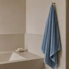 BASEMENT HOME - Toalla Comb 100% Algodón Líneas Azul