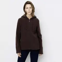 NEWPORT - Polerón Fleece Liso Mujer Con Gorro