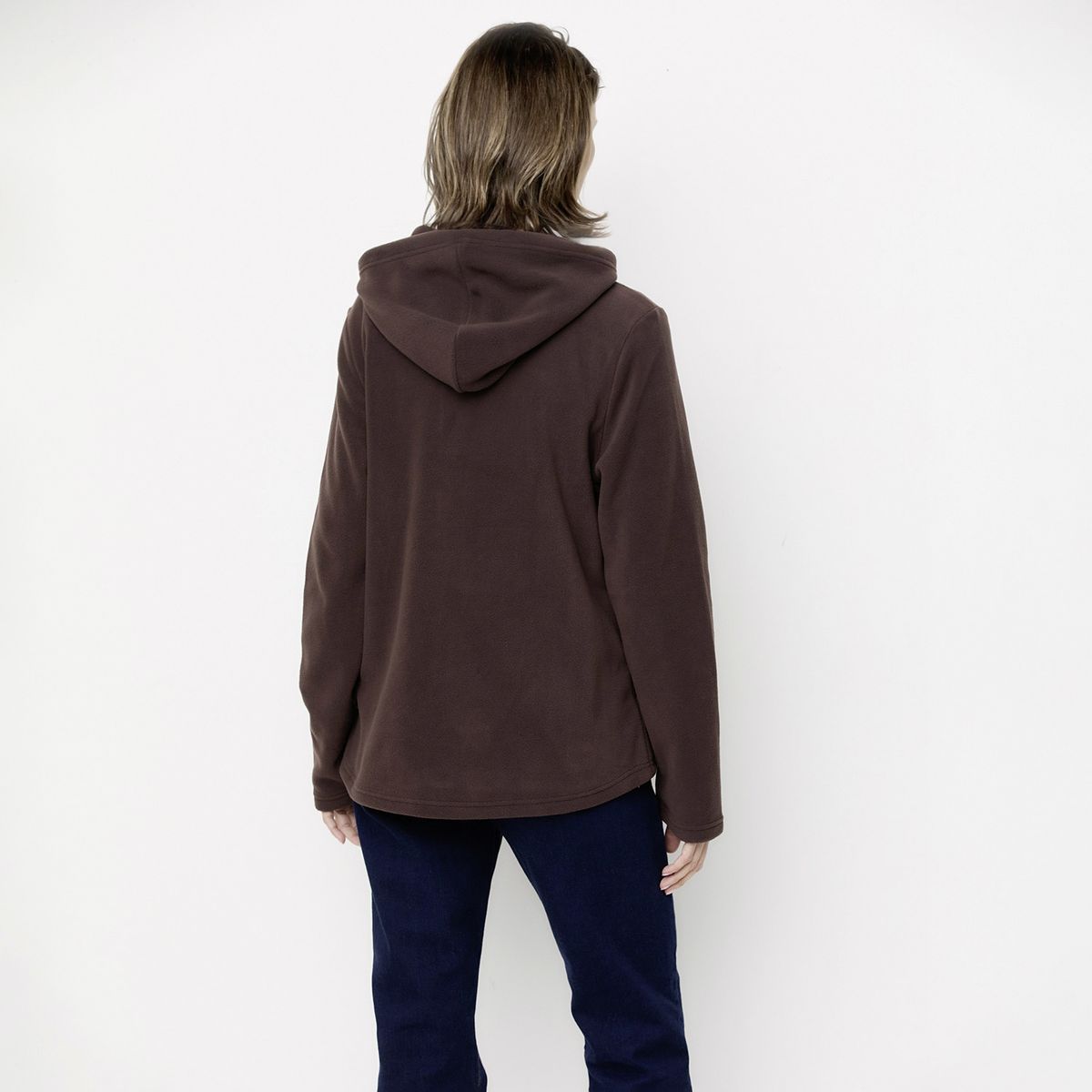 NEWPORT - Polerón Newport Fleece Liso Mujer Con Gorro