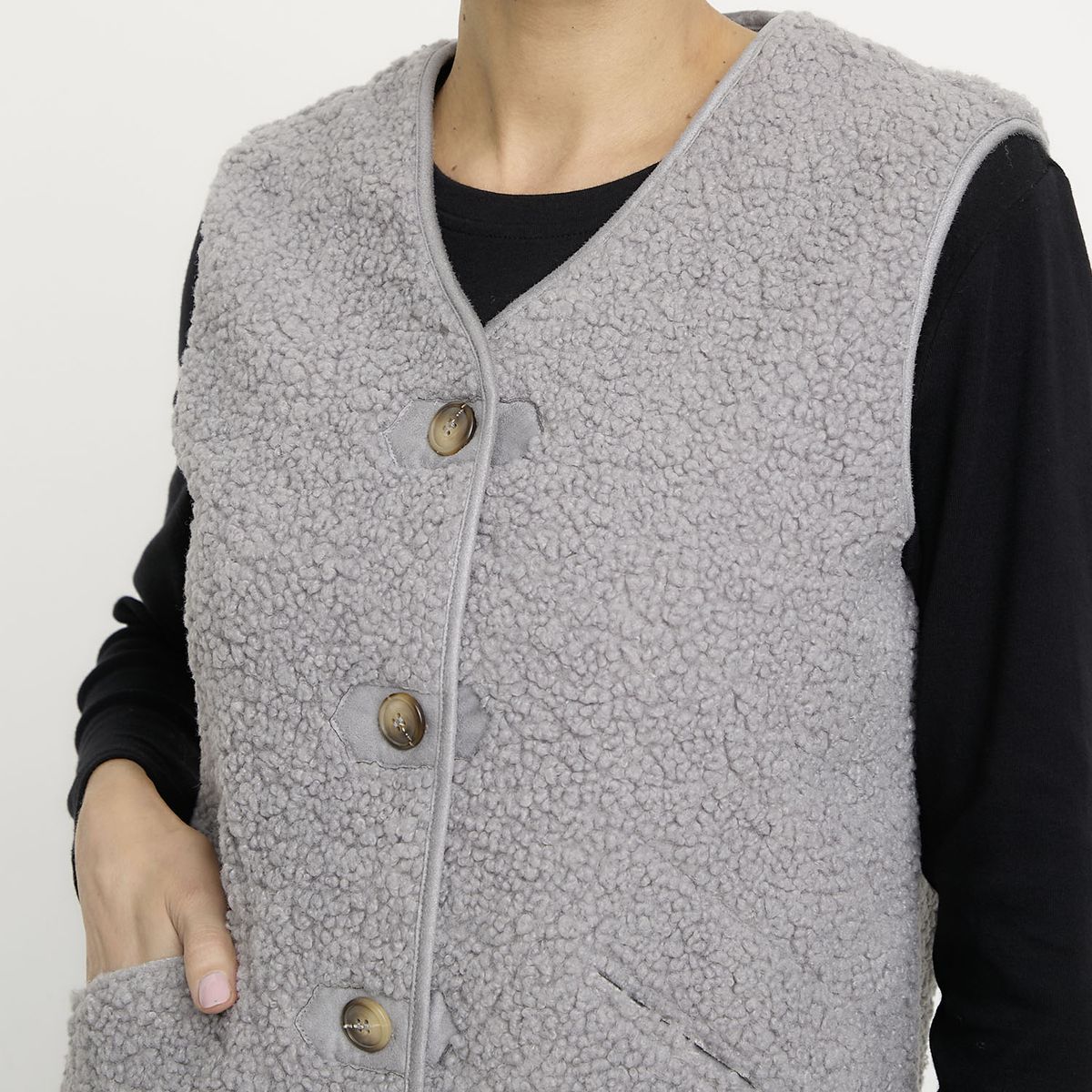 NEWPORT - Chaqueta Borreguito Sin Mangas Mujer Newport