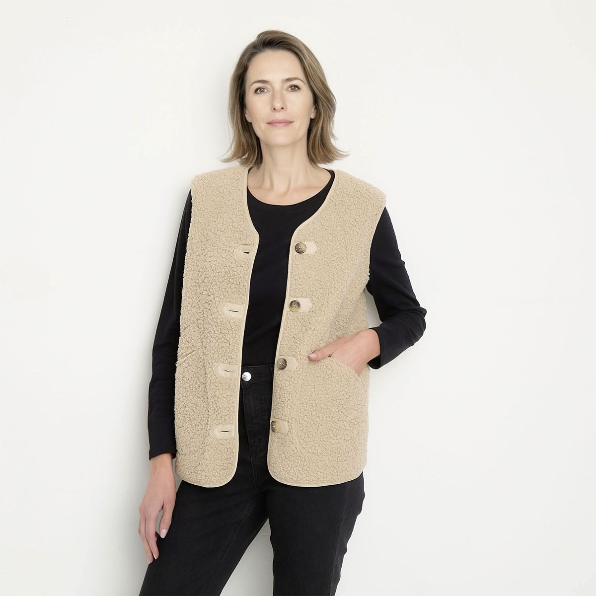 NEWPORT - Chaqueta Borreguito Sin Mangas Mujer Newport