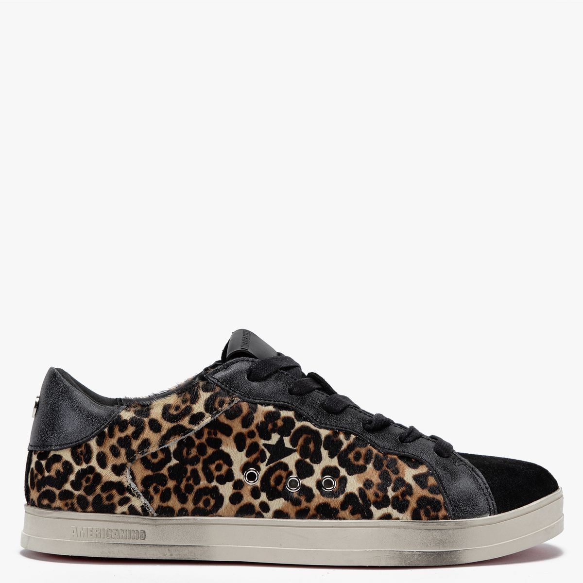 AMERICANINO - Zapatilla Urbana Mujer Cuero Animal Print Americanino