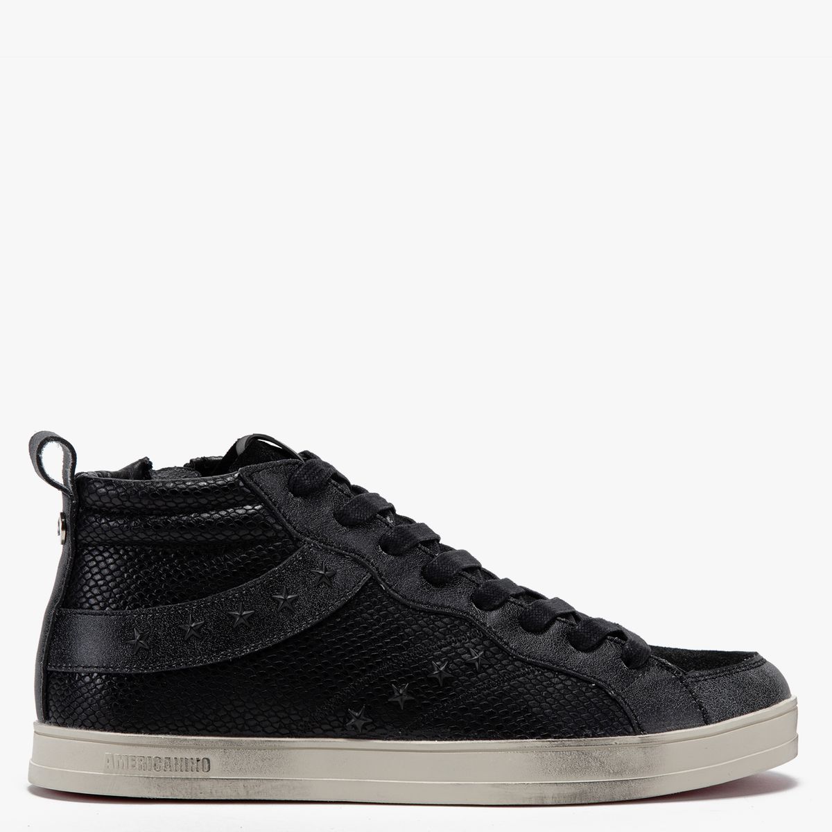 AMERICANINO - Zapatilla Urbana Mujer Cuero Negro Americanino