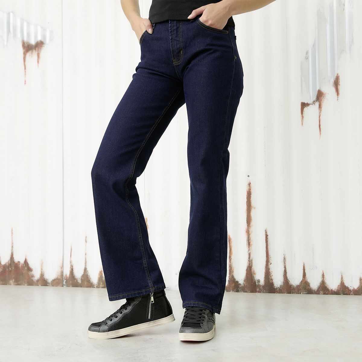 AMERICANINO - Zapatilla Urbana Mujer Cuero Negro Americanino