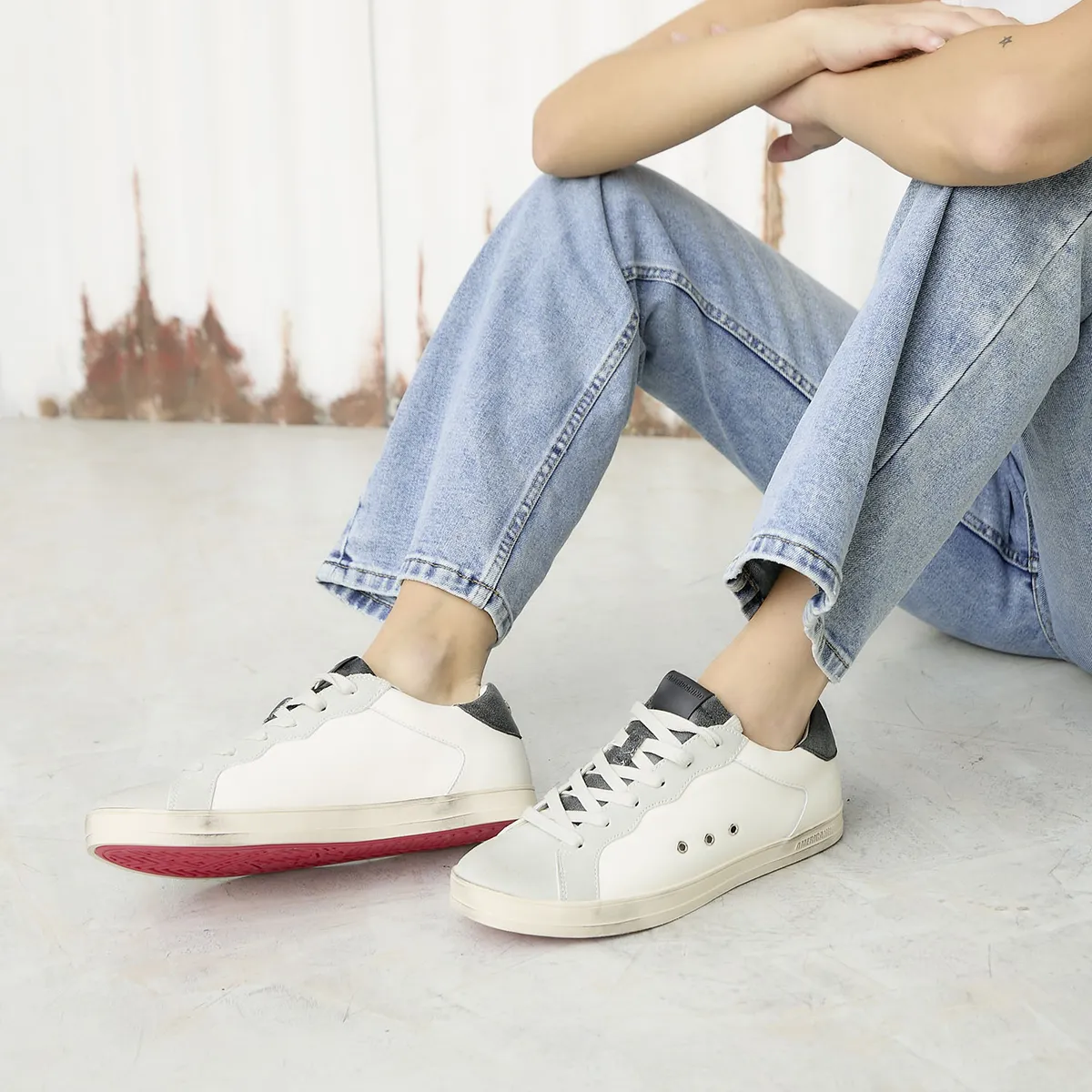 AMERICANINO - Zapatilla Urbana Mujer Cuero Blanco Americanino