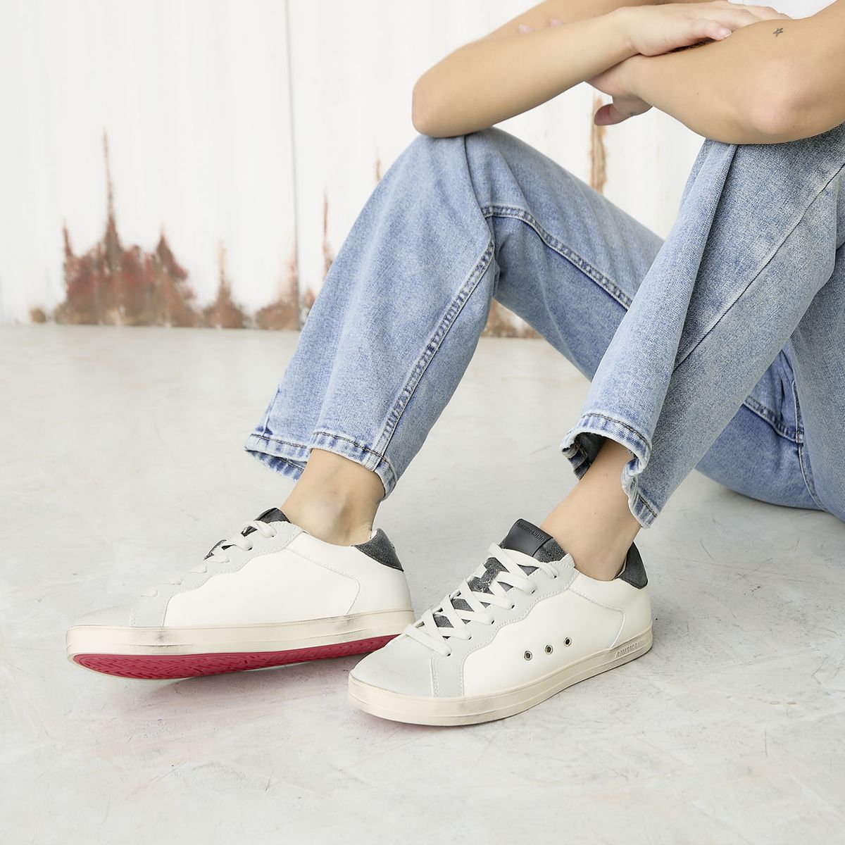 AMERICANINO - Zapatilla Urbana Mujer Cuero Blanco Americanino