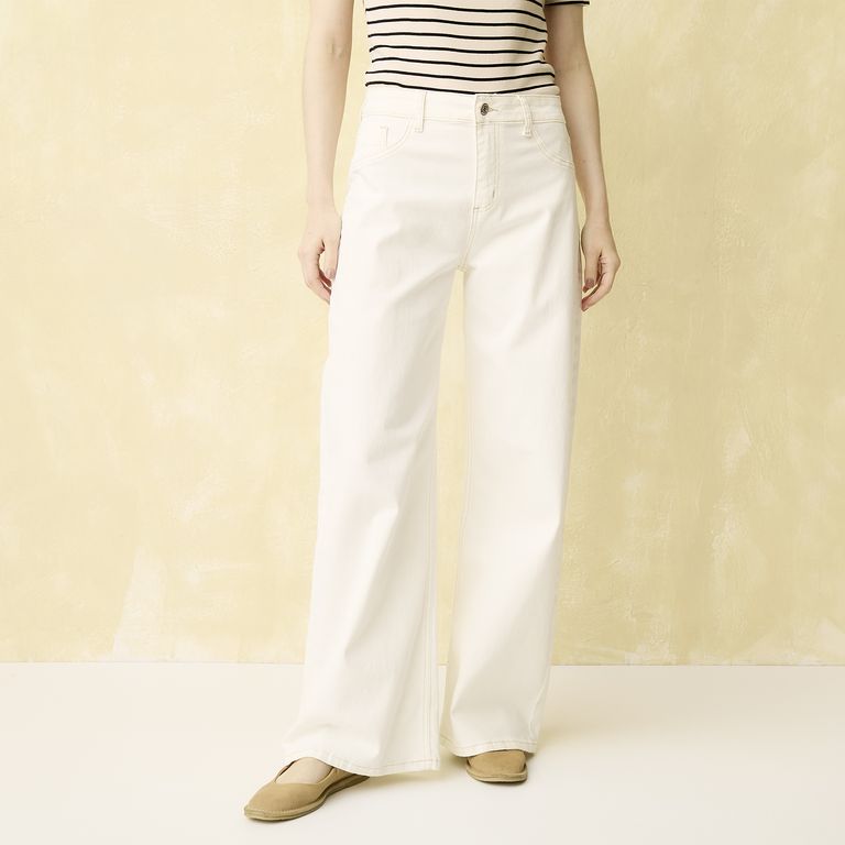 Jeans Wide Leg Tiro Medio Mujer