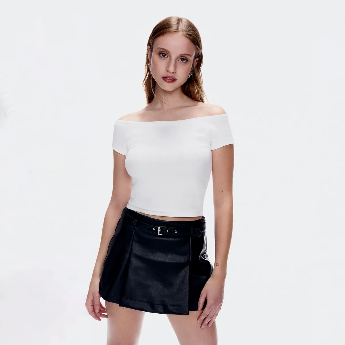 SYBILLA - Falda Short Cuero Effect Mujer Sybilla