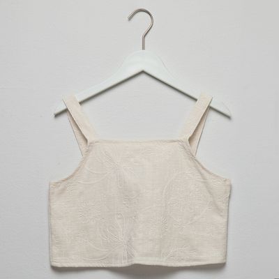 Imagen 2 del producto Blusa Manga Corta Algodón Niña Beige