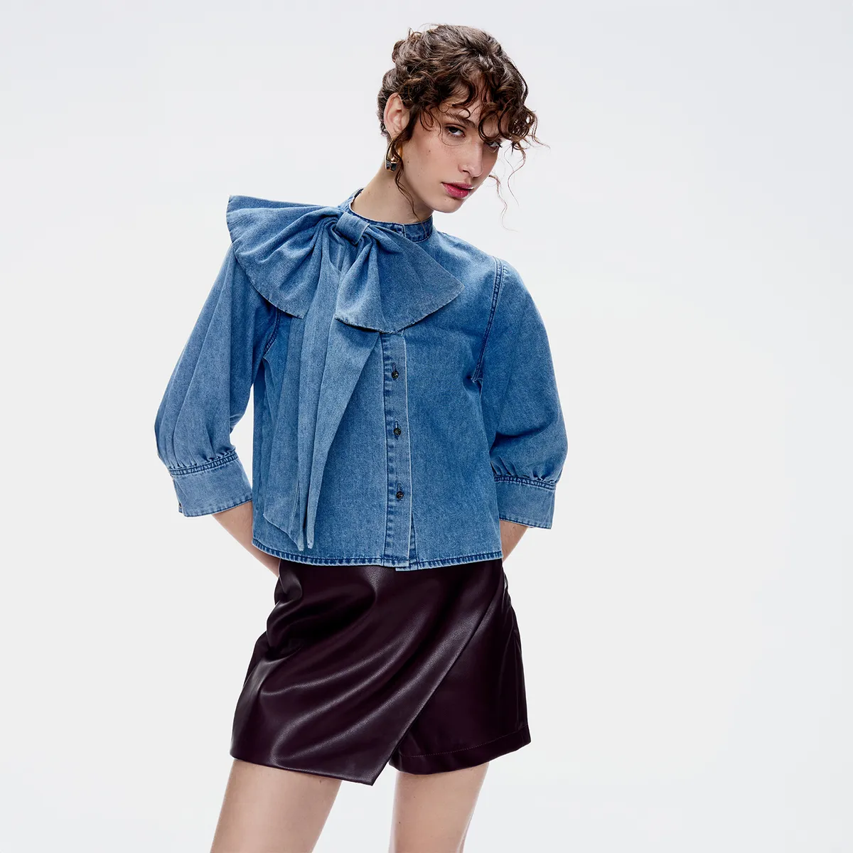 BASEMENT - Falda Short Cuero Effect Mujer Basement