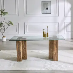 BASEMENT HOME - Mesa de Comedor Vidrio Oporto 180 cm