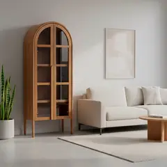 BASEMENT HOME - Vitrina Curva Pulse Madera