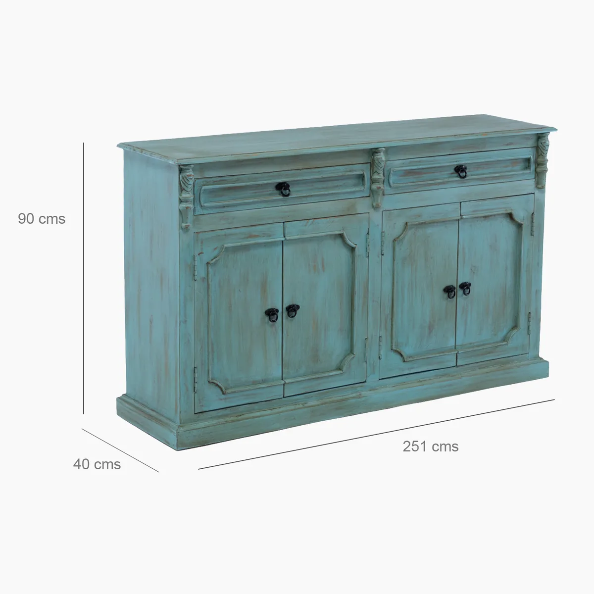 ROBERTA ALLEN - Buffet Jaipur 4 Puertas 2 Cajones Turquesa Roberta Allen