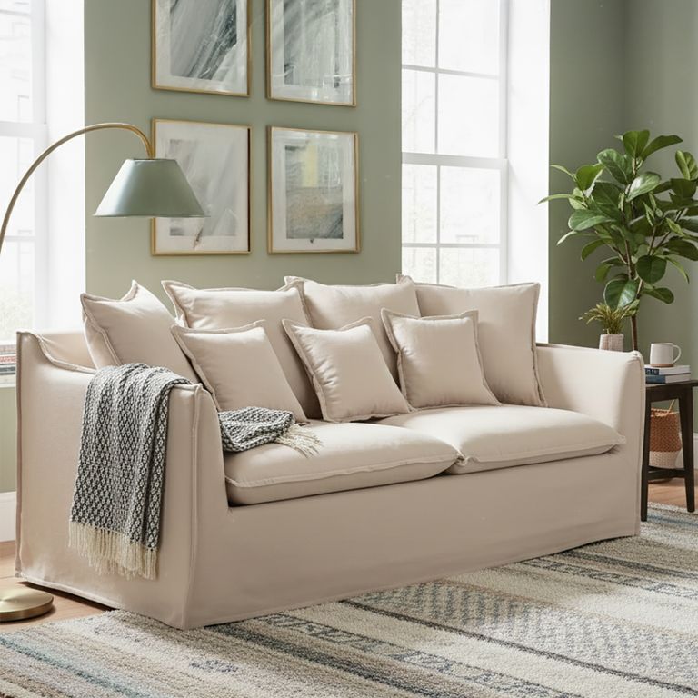BASEMENT HOME Sofá Cama Atlanta 3 Cuerpos Beige