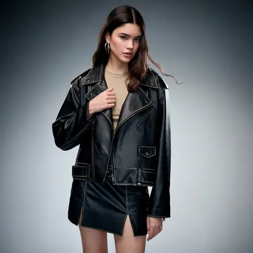 AMERICANINO - Chaqueta Cuero Effect Mujer