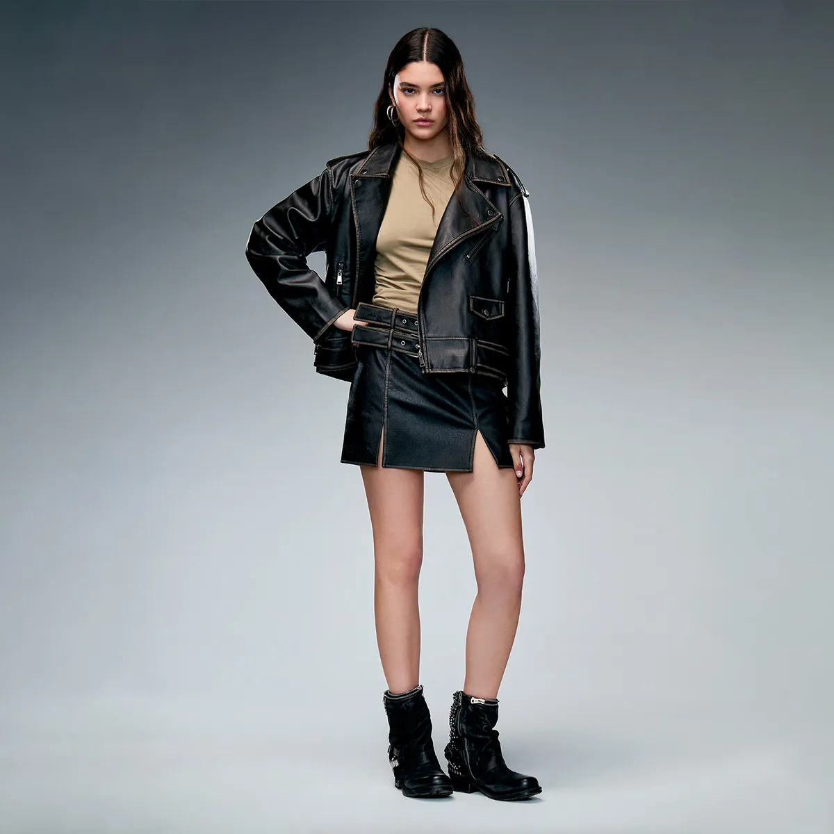 AMERICANINO - Chaqueta Cuero Effect Mujer Americanino