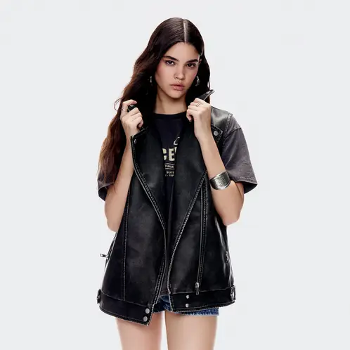 AMERICANINO - Chaqueta Cuero Effect Mujer