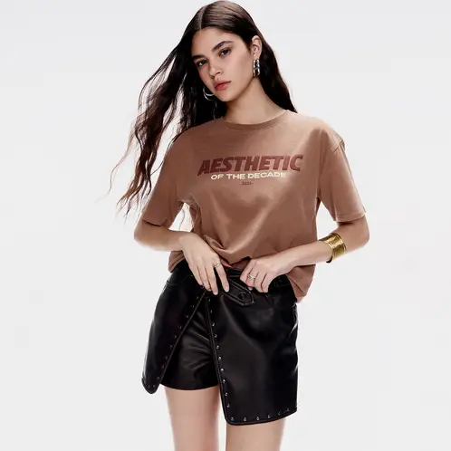 AMERICANINO - Falda Cruzada Cuero Effect Mujer