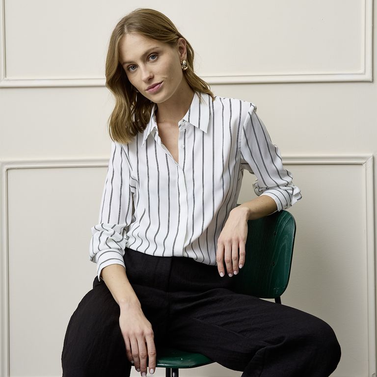BASEMENT Blusa Rayas Mujer