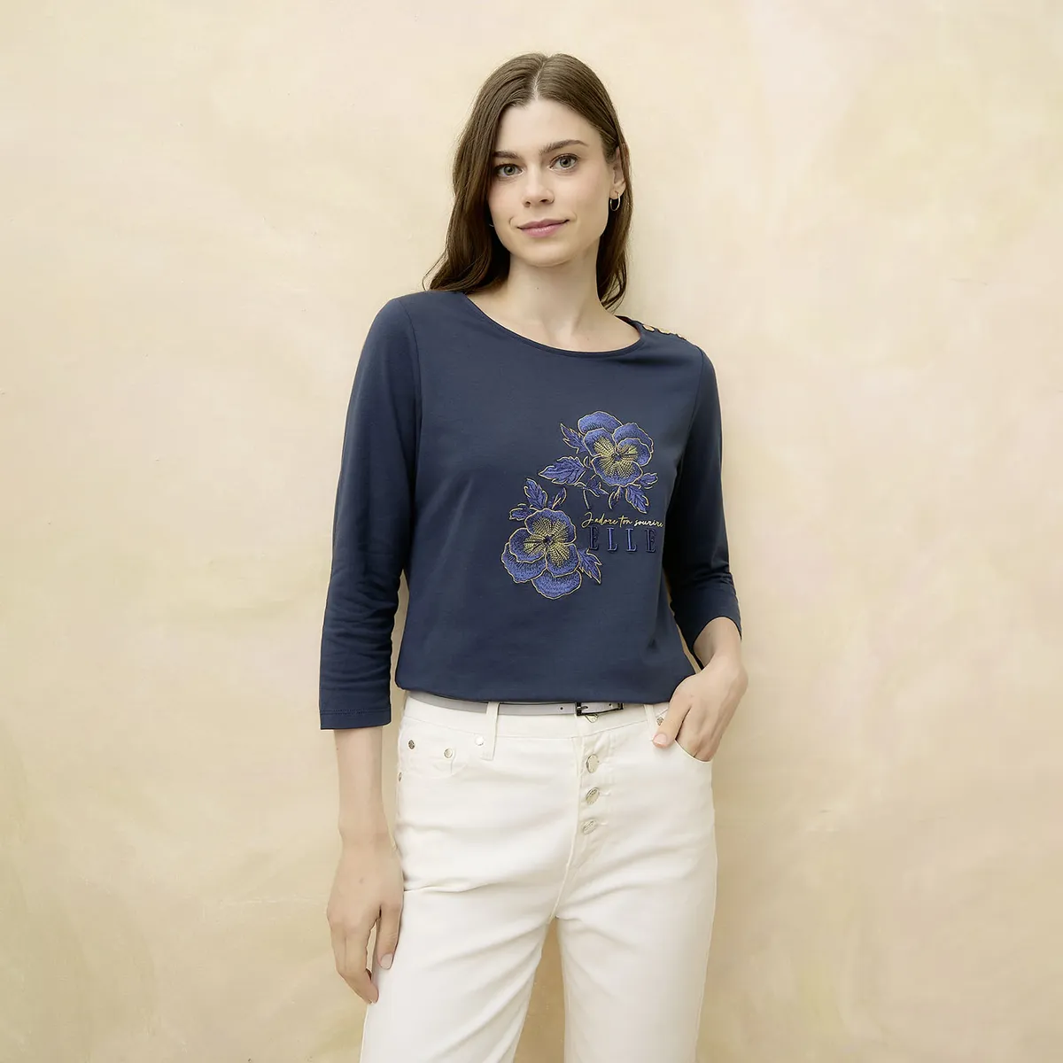 ELLE - Polera Algodón Mujer Elle