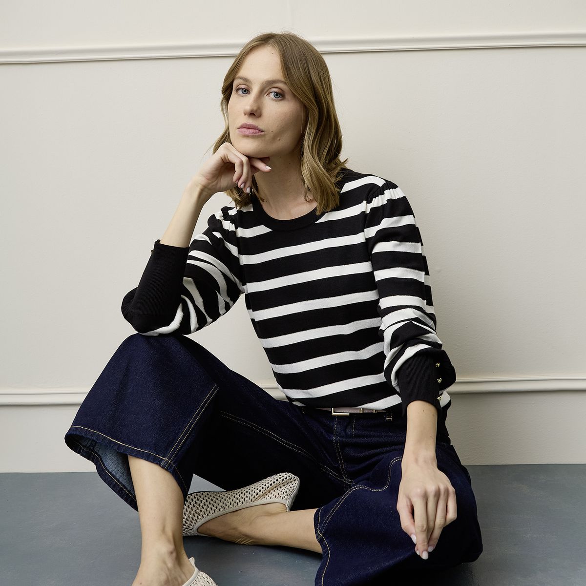 BASEMENT - Sweater Basement Rayas Manga Larga Mujer Viscosa