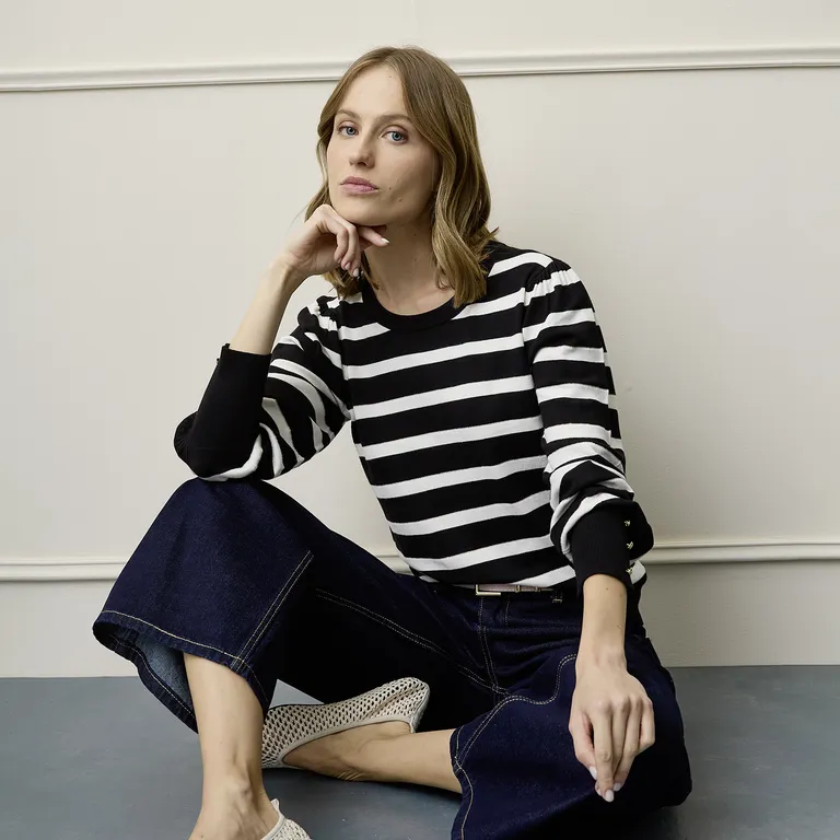 Sweater Rayas Manga Larga Mujer Viscosa