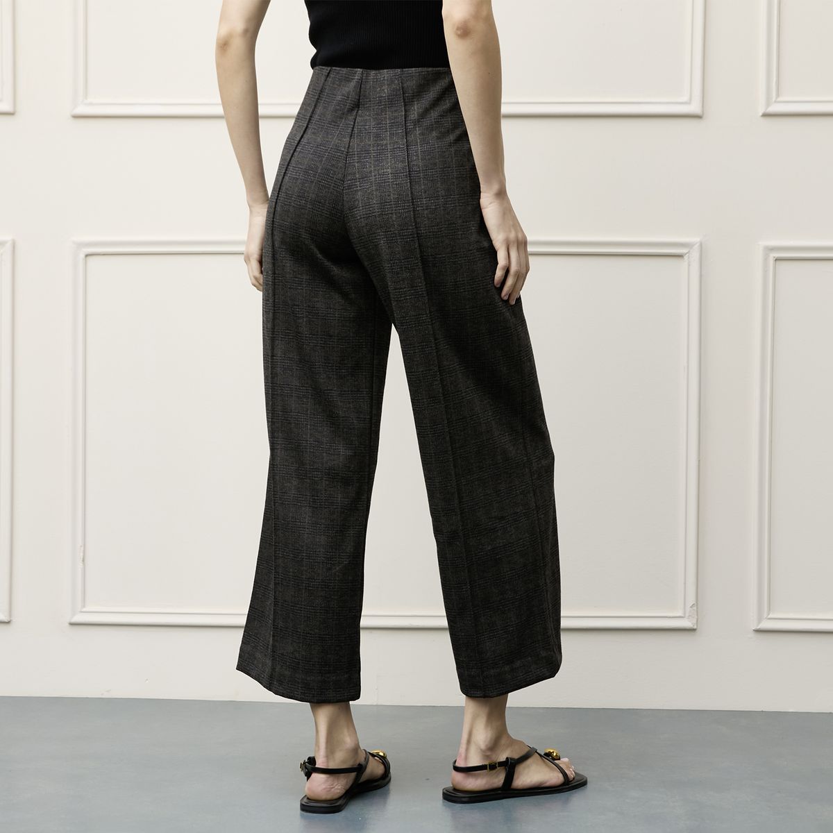 BASEMENT - Pantalón Wide Leg Tiro Alto Mujer Basement