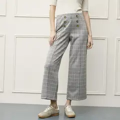 BASEMENT - Pantalón Wide Leg Tiro Alto Mujer
