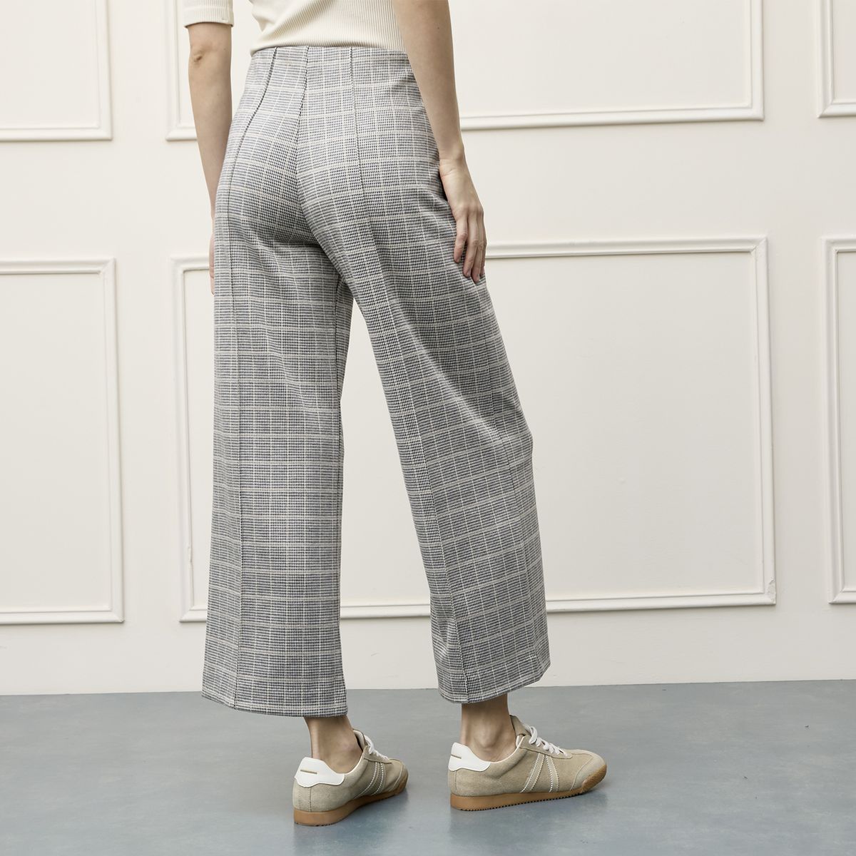 BASEMENT - Pantalón Wide Leg Tiro Alto Mujer Basement