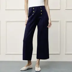 BASEMENT - Pantalón Wide Leg Tiro Alto Mujer