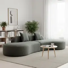 BASEMENT HOME - Sofá Curvo Tivoli Verde