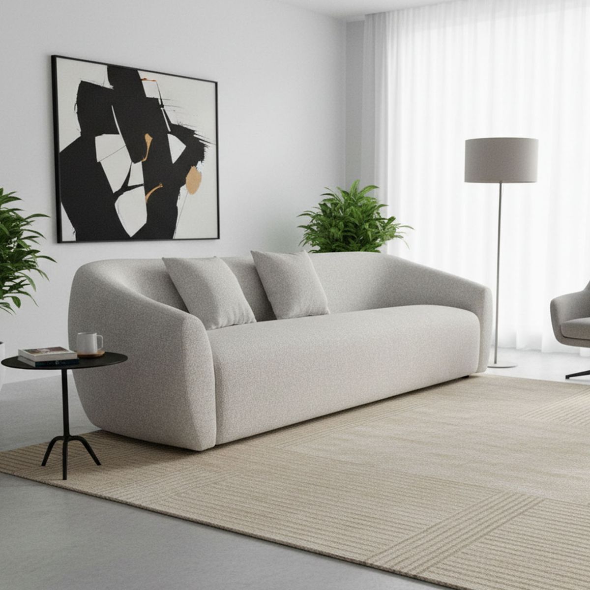 BASEMENT HOME - Sofá Curvo Sienna Beige Basement Home