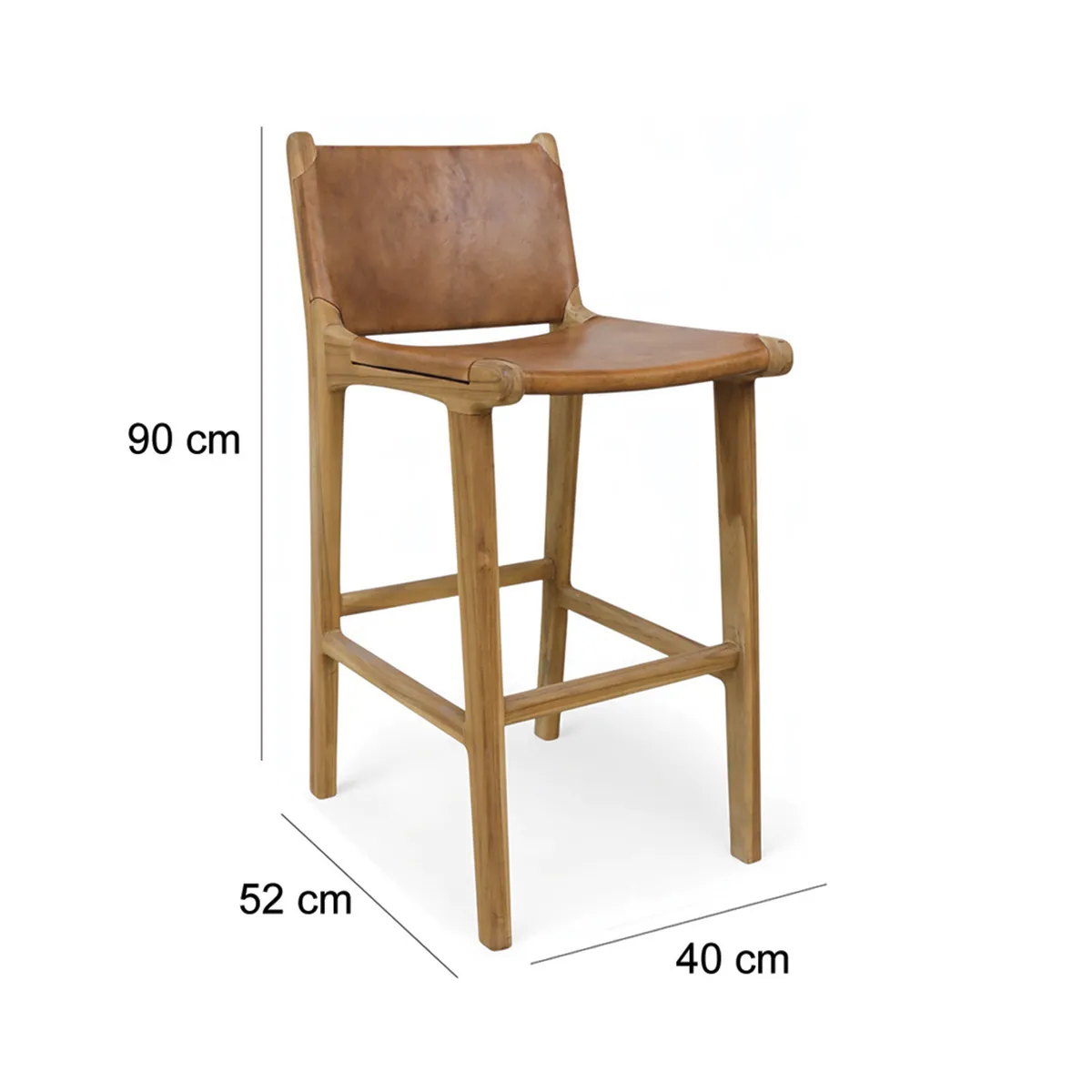 BASEMENT HOME - Silla De Bar Grand Mindi Cuero Caramelo Basement Home