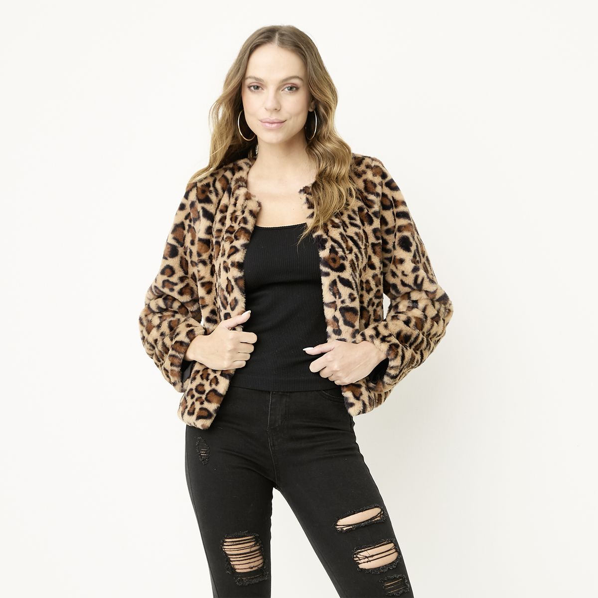 MOSSIMO - Chaqueta Efecto Pelo Mujer Mossimo