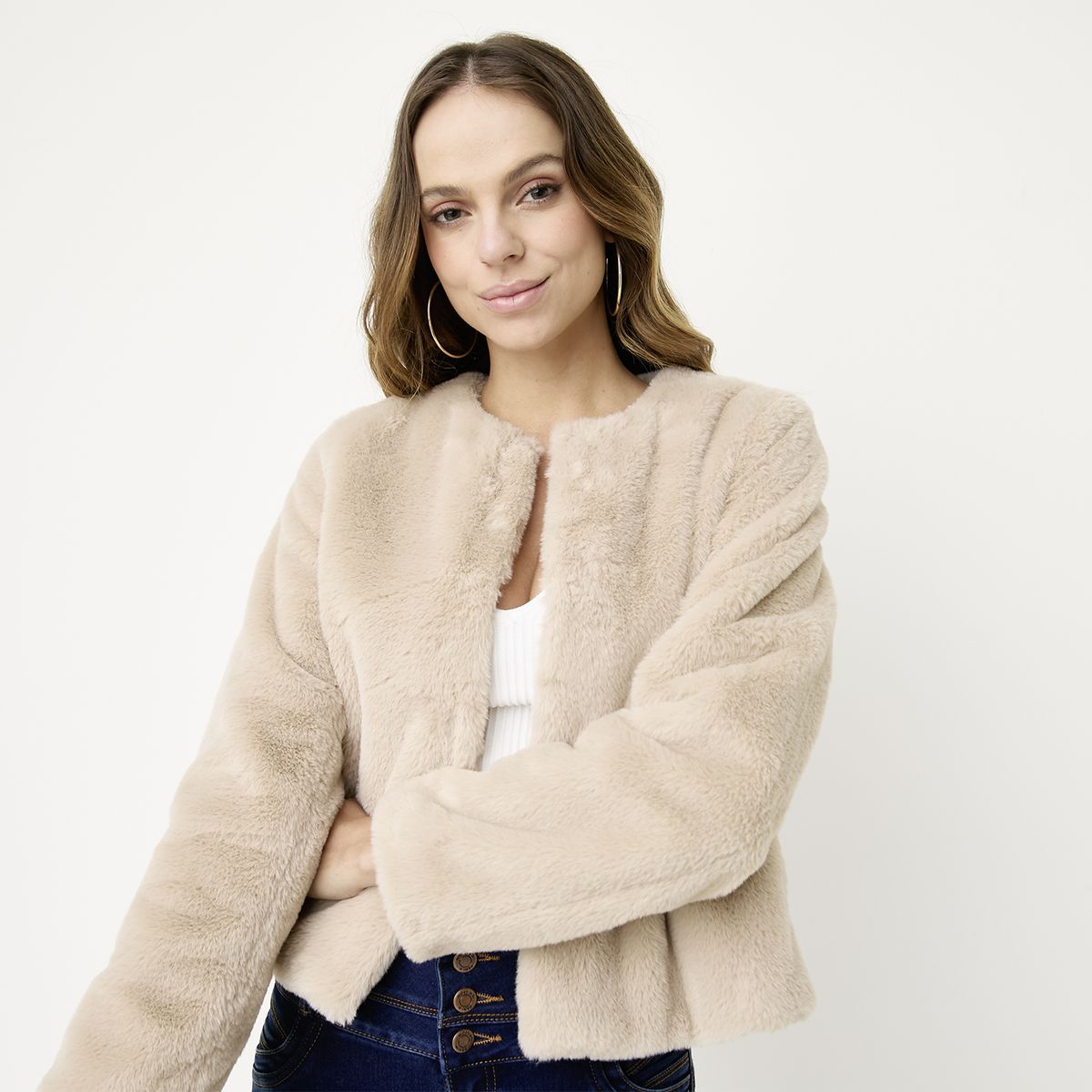 MOSSIMO - Chaqueta Efecto Pelo Mujer Mossimo