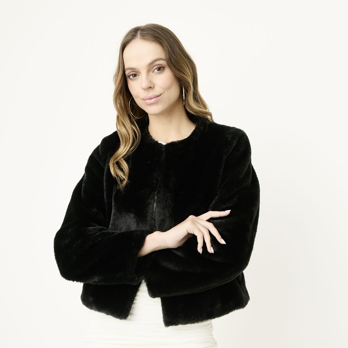 MOSSIMO - Chaqueta Efecto Pelo Mujer Mossimo