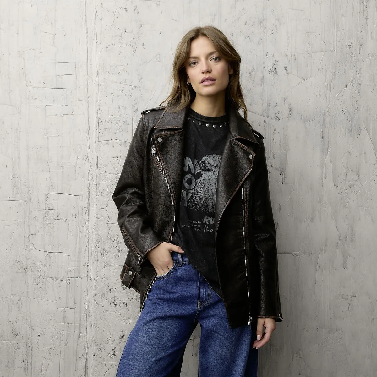 AMERICANINO - Chaqueta Cuero Effect Mujer Americanino