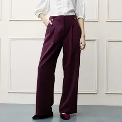 BASEMENT - Pantalón Wide Leg Tiro Alto Mujer