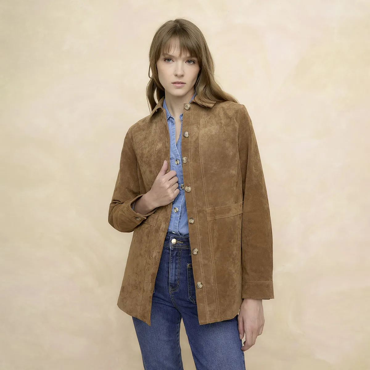 ELLE - Chaqueta 100% Cuero Mujer Elle