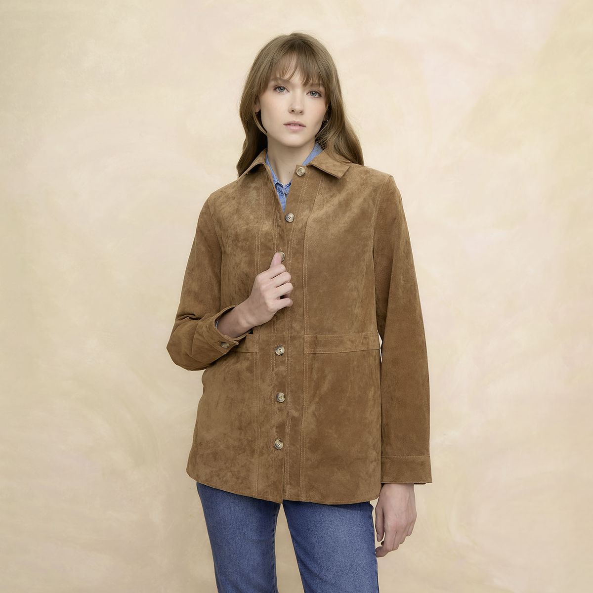 ELLE - Chaqueta 100% Cuero Mujer Elle