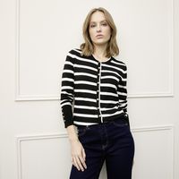 Chaleco Rayado Manga Larga Mujer