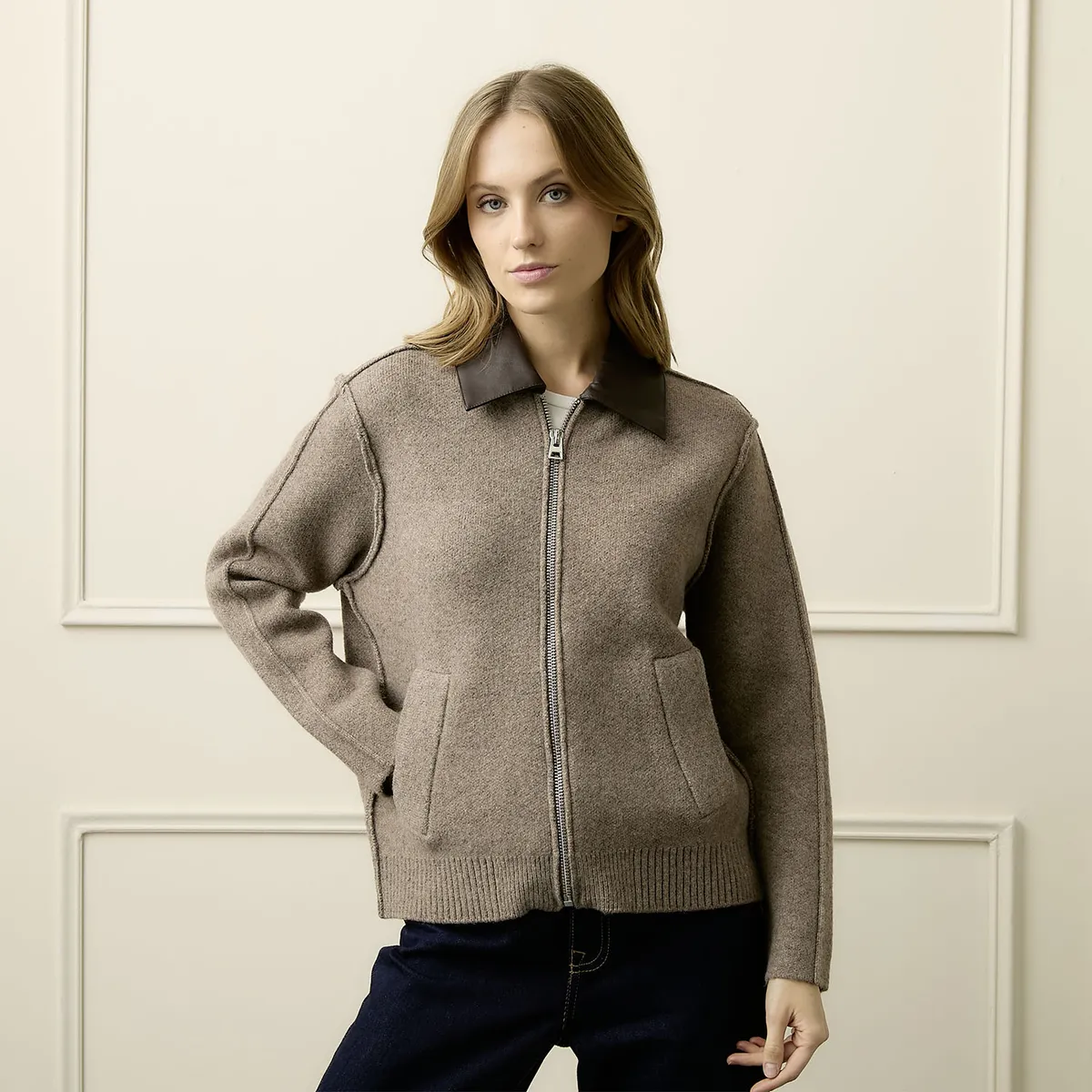 BASEMENT - Chaqueta Tejida Mujer Basement