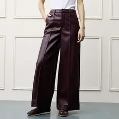 BASEMENT - Pantalón Wide Leg Tiro Alto Mujer