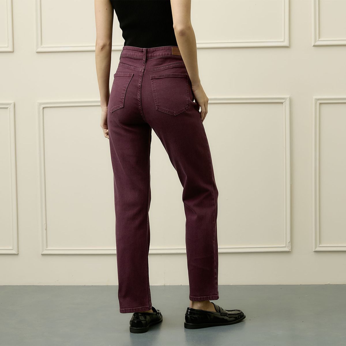 BASEMENT - Jeans Straight Tiro Alto Mujer Basement