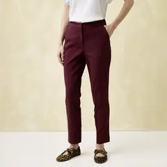 UNIVERSITY CLUB - Pantalón Viscosa Straight Tiro Alto Mujer