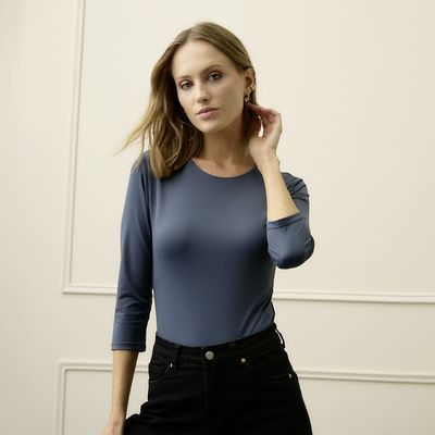 Imagen 2 del producto Body Manga 3/4 Mujer Lycra Cuello Redondo