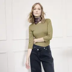 BASEMENT - Body Manga 3/4 Mujer Lycra Cuello Redondo