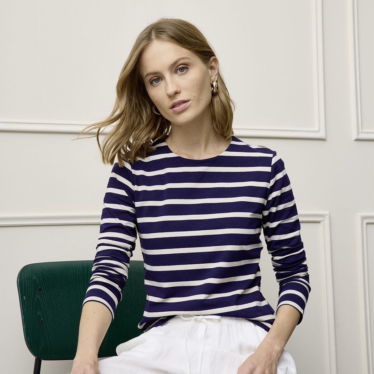 BASEMENT - Polera Manga Larga Algodón Mujer Basement